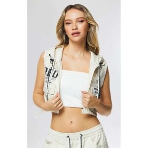 Smoke Rise Red Brooklyn Utility Vest Oatmeal‎ Hooded Streetwear small